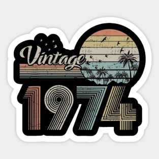 Vintage 1974 Design 46 Years Old 46th birthday for Men Women Sticker